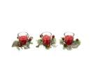 Centre De Table Lot De 3 Bougies Parfumée Avec Déco De Noël 180 G