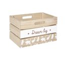 Caisse De Rangement Enfant Beige et Blanc Cagette En Bois