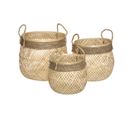 Set De 3 Paniers De Rangement En Bambou Et Roseau