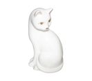 Objet Déco Chat Blanc En Céramique H 26 Cm