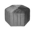 Pouf En Velours Gris Assise Large 52 X 48 Cm