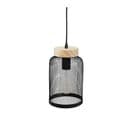 Luminaire Suspension En Bois Et Métal Noir D 15 Cm