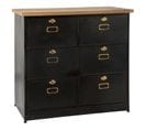 Commode 6 Tiroirs  Avec Clapet Ivan - H. 82 Cm - Noir