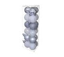 Déco De Sapin Lot De 18 Boules De Noël  D 3 Cm - Argent Et Blanc