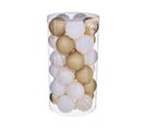 Déco De Sapin Lot De 30 Boules De Noël D 6 Cm  - Or Et Blanc