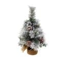 Sapin De Noël Artificiel Vert Floqué Blanc H 50 Cm