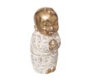 Objet Décoratif Statue Bouddha Enfant En Résine Or H 20 Cm