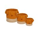 Lot De 3 Paniers Gypsy Pompon Orange