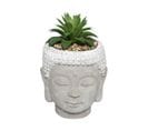 Plante Artificielle Pot Bouddha En Ciment D 13,5 X H 18 Cm