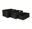 Lot De 4 Paniers De Rangement "déco" 38cm Noir