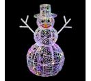 Bonhomme De Neige Lumineux Multicolore 60 cm - Multicolore