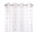 Rideau Voilage Multi Pompons Rose 140 X 240 Cm