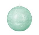 Bougie Boule Rustique Vert Menthe D 10 Cm