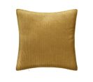 Coussin Déhoussable Velours Côtelé Ocre 40 X 40 Cm