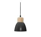 Luminaire Suspension En Bois Et Métal Noir D 15 Cm