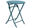 Table De Jardin Pliable Ronde Greensboro - 2 Places - Bleu Canard