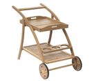 Desserte De Jardin En Bois à Roulettes Tiwi - L. 105 X H. 78 Cm - Beige