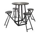 Table et 4 Chaises Extensibles "to Paris" 77cm Noir