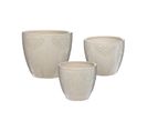 Set De 3 Pots De Fleurs En Céramique Blanche