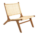 Fauteuil En Teck et Rotin "timor" 80 cm Naturel