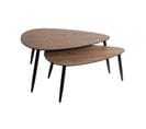 Lot De 2 Tables à Café Gigognes En Bois Foncé