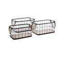 Lot De 3 Caisses De Rangement Cagettes En Métal Et Bois Vintage