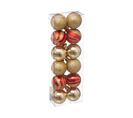 Déco De Sapin Lot De 12 Boules De Noël D 4 Cm - Rouge Et Or