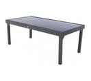 Table Rectangulaire Ext. Verre Piazza 12 P. Graphite Hespéride - Avec Rallonge