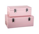 Lot De 2 Cantines Enfant - Malle En Métal Rose