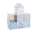 Meuble De Rangement Enfant Château Bleu 7 Casiers H 109 Cm