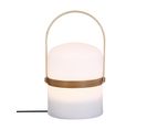 Lampe D'extérieur Bois Et Blanc Plusieurs Intensités D'éclairage D 14,5 X H 27 Cm