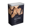 Boîte à  Biscottes En Métal Noir Déco Relief Argent