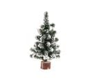 Déco De Noël Sapin De Table Artificiel  Floqué Blanc Sur Socle En Bois H 25 Cm