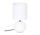 Lampe En Céramique Pied Boule Striée Blanc