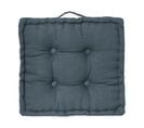 Coussin De Sol  En Coton Bleu Orage 40 X 40 Cm