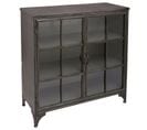 Buffet Vitré Industriel Broc - L. 102 X H. 101 Cm - Gris