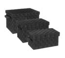 Lot De 3 Paniers De Rangement "déco" 40cm Noir