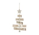 Déco De Noël En Bois Imprimé Avec Clochette H 45 Cm