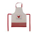 Tablier De Cuisine En Coton Gris Et Rouge 1 Poche 60 X 80 Cm