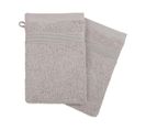 Lot De 2 Gants De Toilette En Coton Taupe  Tissu Éponge 15 X 21 Cm