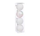 Déco De Sapin Lot De 4 Boules De Noël D 8 Cm - Blanc