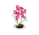 Composition Florale D'orchidées Artificielles Vase En Céramique H 40 Cm