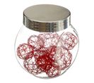 Lot De 10 Boules Déco et Bocal "maison" 7cm Rouge