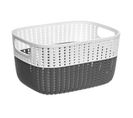 Panier De Rangement "bicolore" 6,8l Gris et Blanc