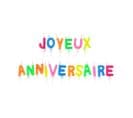 Bougie 18 Lettres "anniversaire" 4cm Multicolore