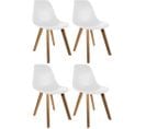 Chaise Scandinave Coque Polypropylène (lot De 4) Blanc