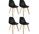 Chaise Scandinave Coque Polypropylène (lot De 4) Noir