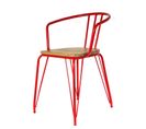 Fauteuil En Métal Arnold - H. 72,5 Cm - Rouge