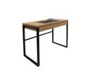 Bureau En Métal Et Mdf 1 Tiroir - L.100xh.74 Cm - Noir Et Beige