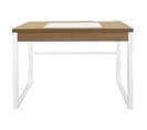 Bureau Design 1 Tiroir "porqa" 100cm Naturel et Blanc